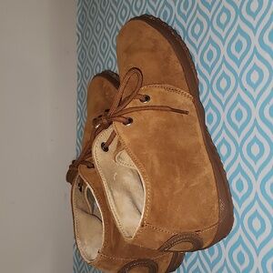 Aro womens 7 lace Up leather suade loafers comfort shoe